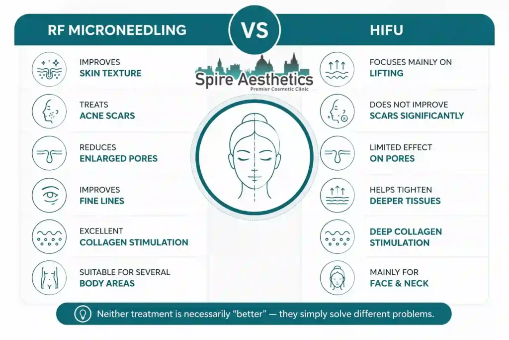 RF Microneedling vs HIFU: Which Treatment Gives Better Results Holme Chapel?